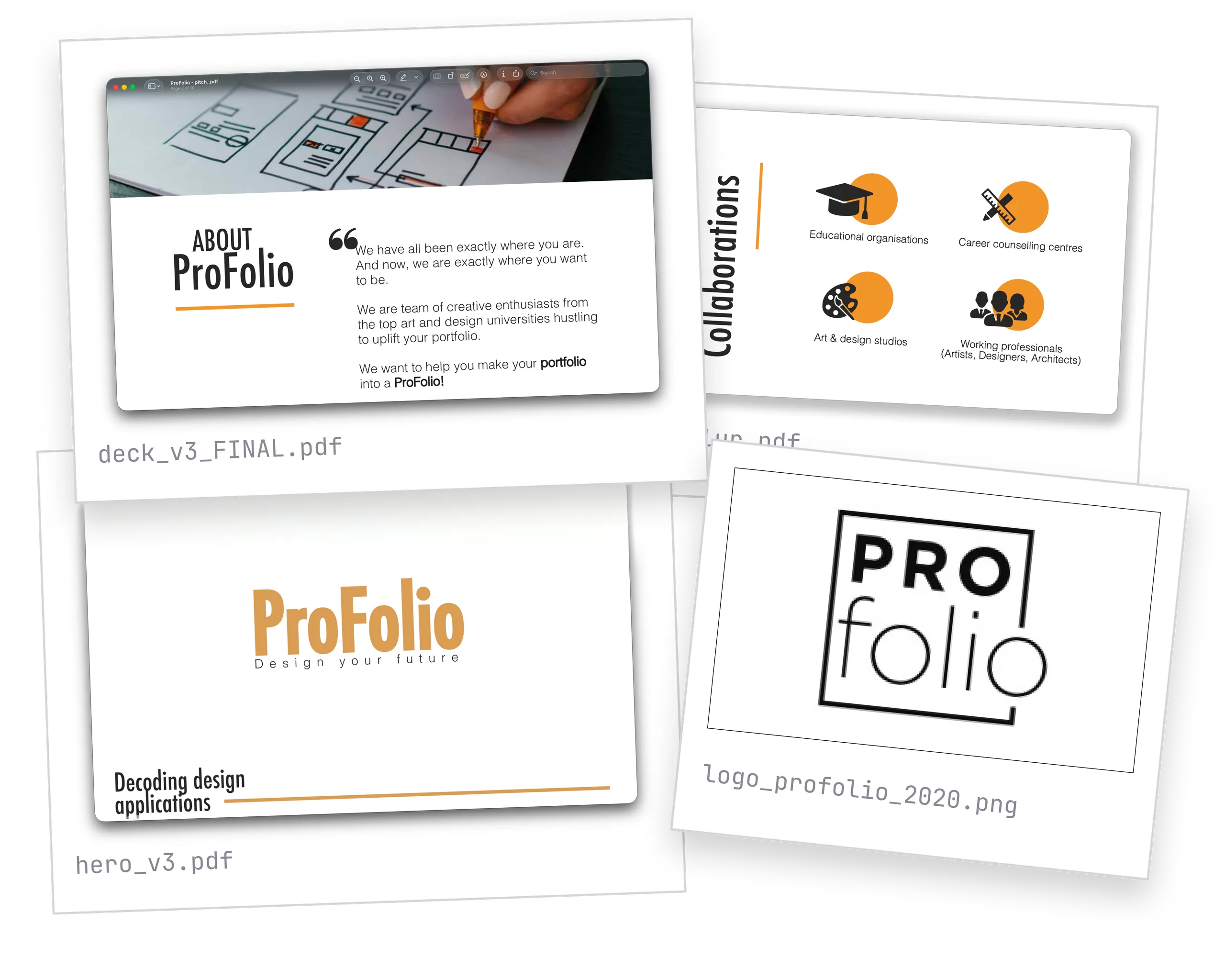 ProFolio's previous brand language, 2020 touchpoints
